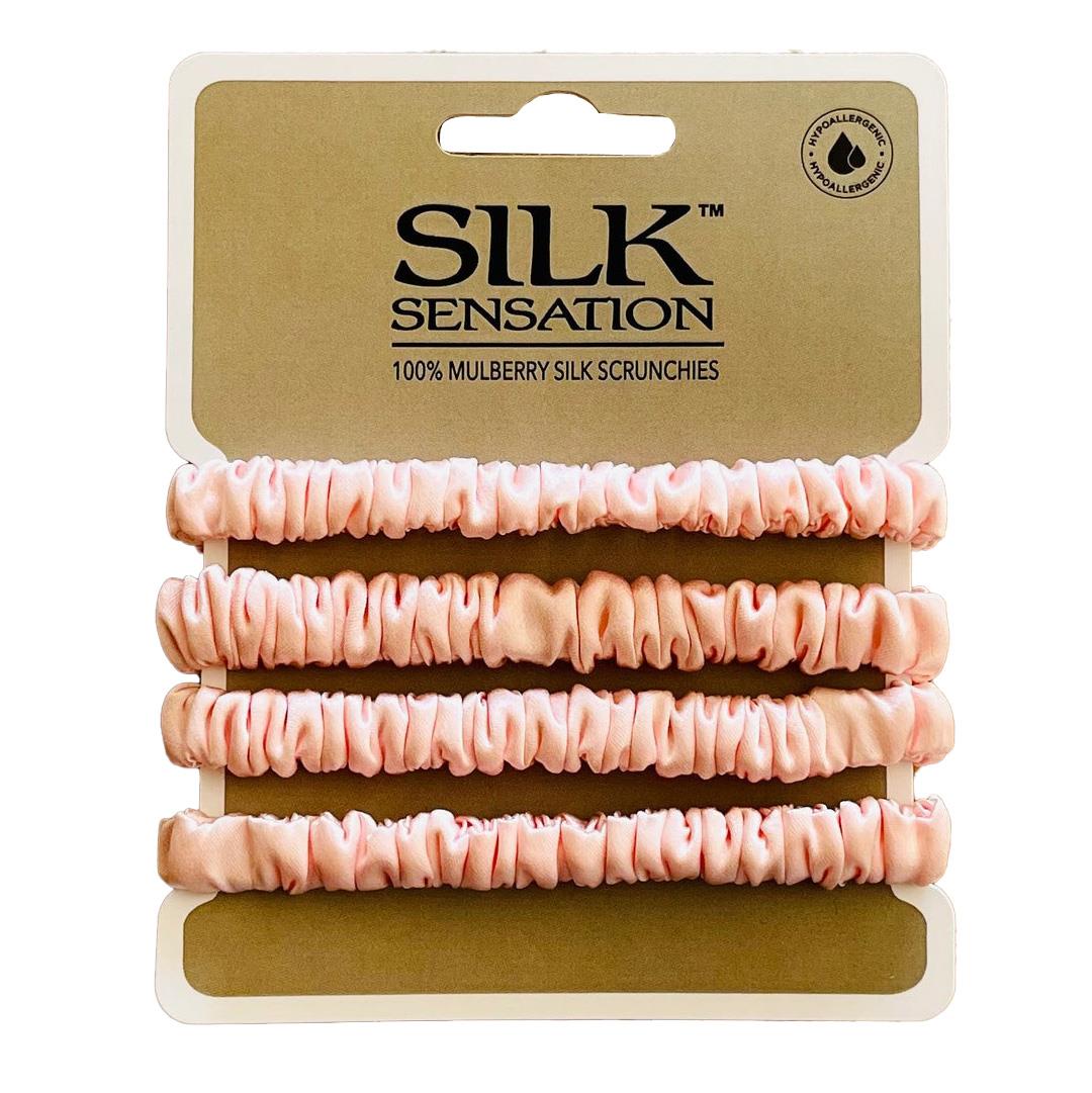 Silk Sensation Small Silk Scrunchies - 4pk